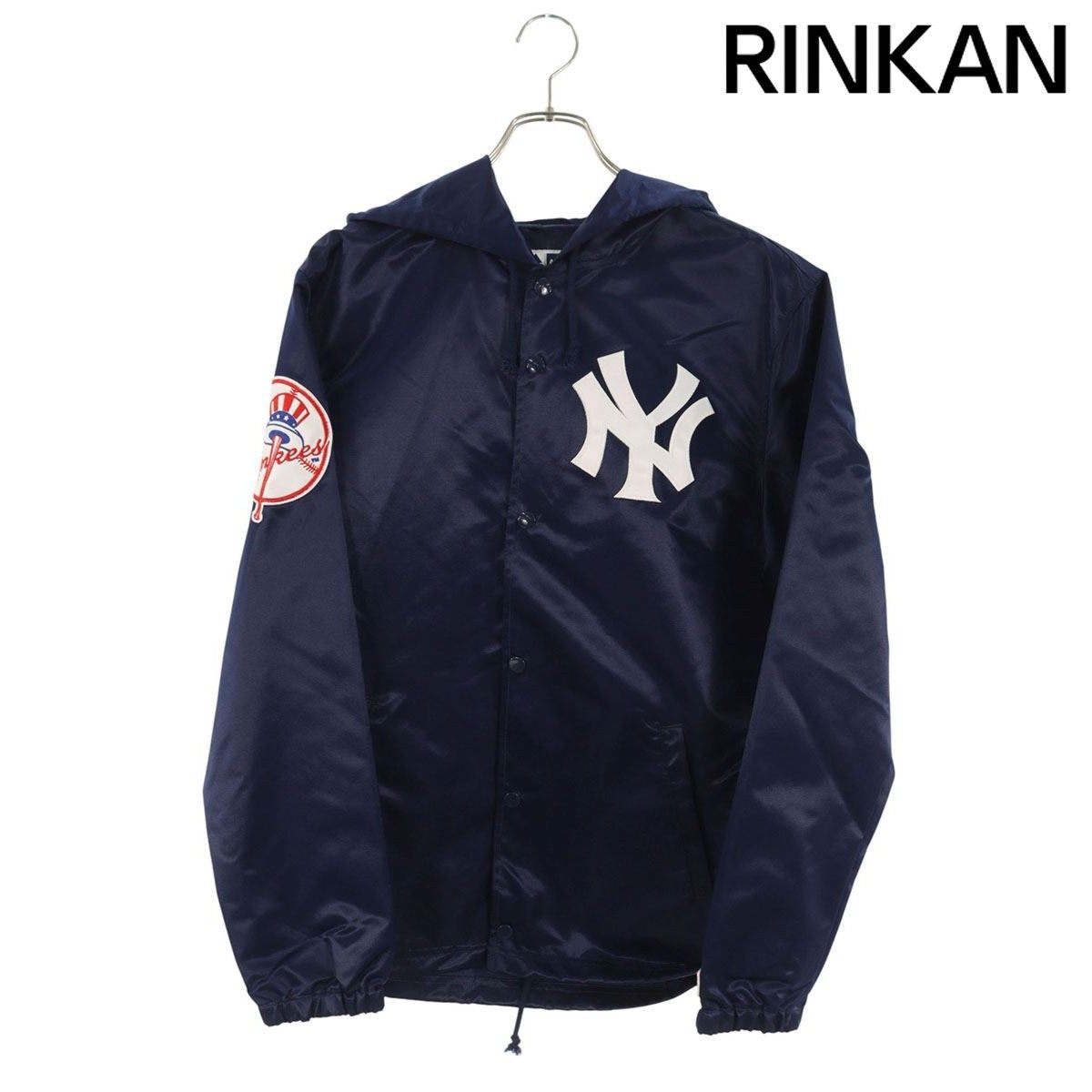 シュプリーム 15 SS York Yankees Satin Hooded Coaches Jacket サテンフ-デッドコーチジャケットブルゾン メンズ M