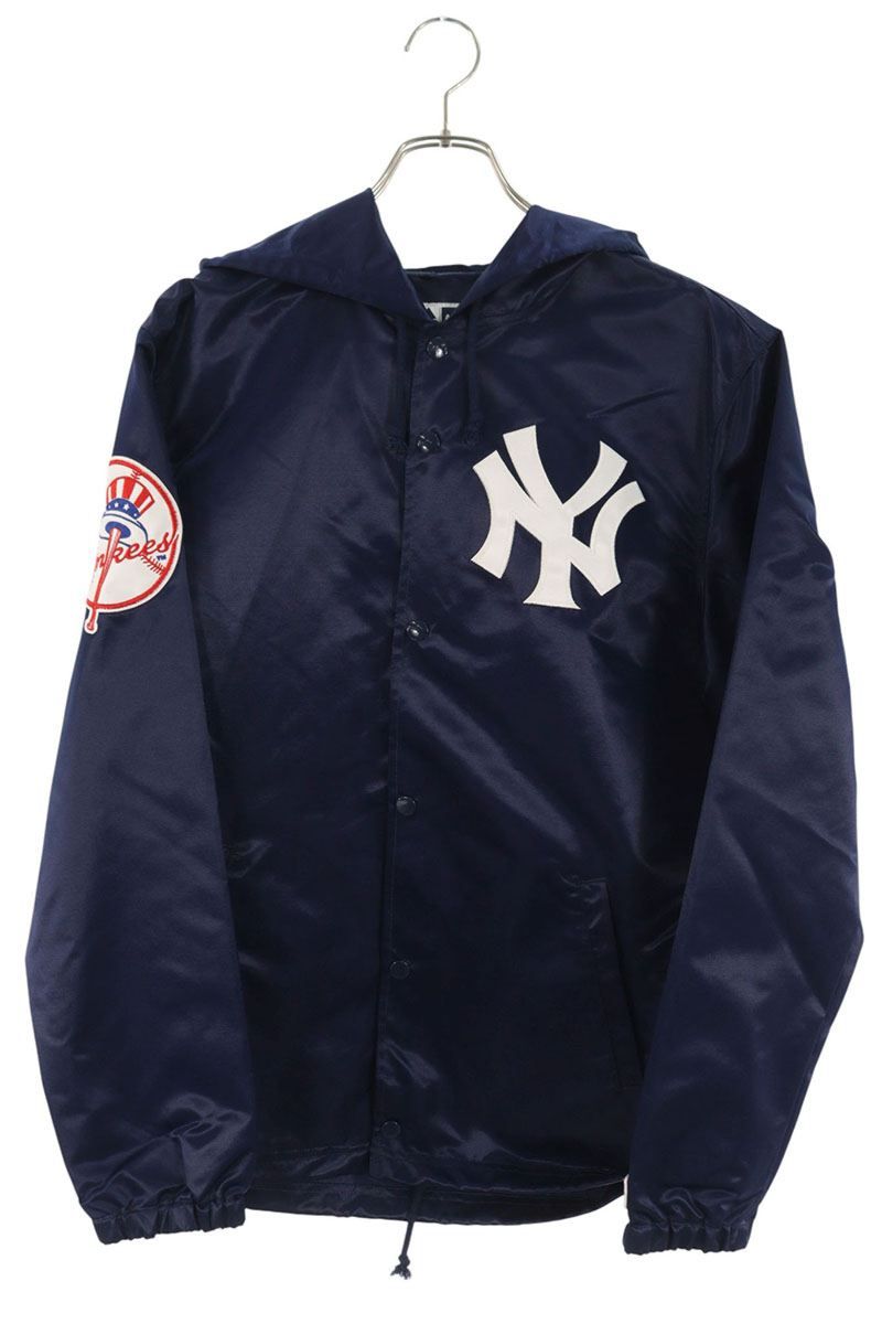 シュプリーム 15 SS York Yankees Satin Hooded Coaches Jacket サテンフ-デッドコーチジャケットブルゾン メンズ M