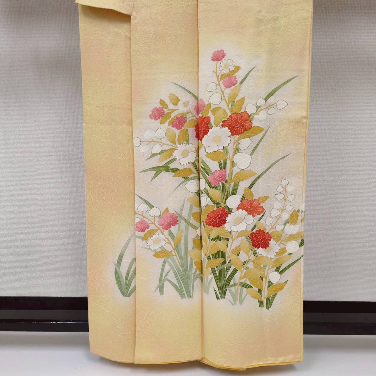 付け下げ 正絹 裄64.5 紋なし 美しい染めの花 袷 着物 MK-1722 - メルカリ