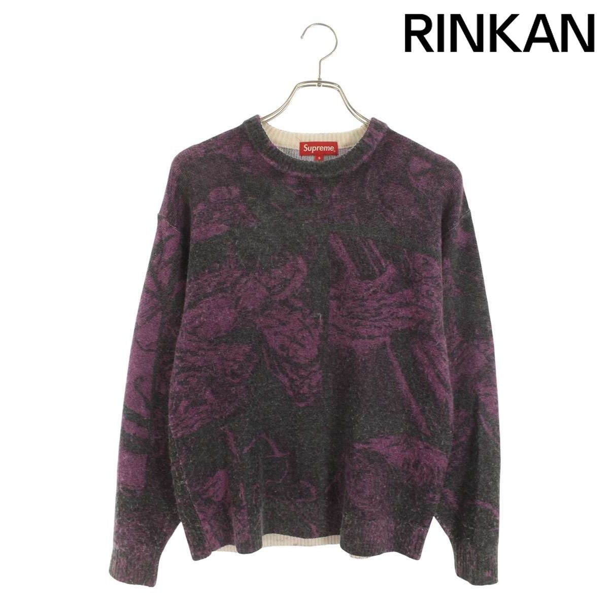 シュプリーム 21AW The Crow Sweater クロウ総柄ニット メンズ S