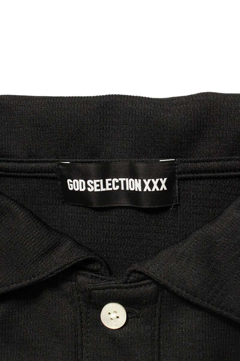 ゴッドセレクショントリプルエックス ロゴ刺繍半袖ポロシャツ メンズ L