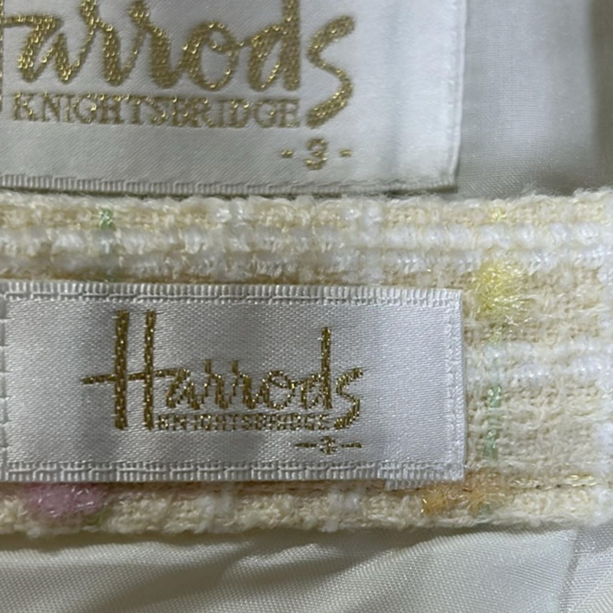 HARRODS(ハロッズ) スカートスーツ レディース - アイボリー×白×マルチ