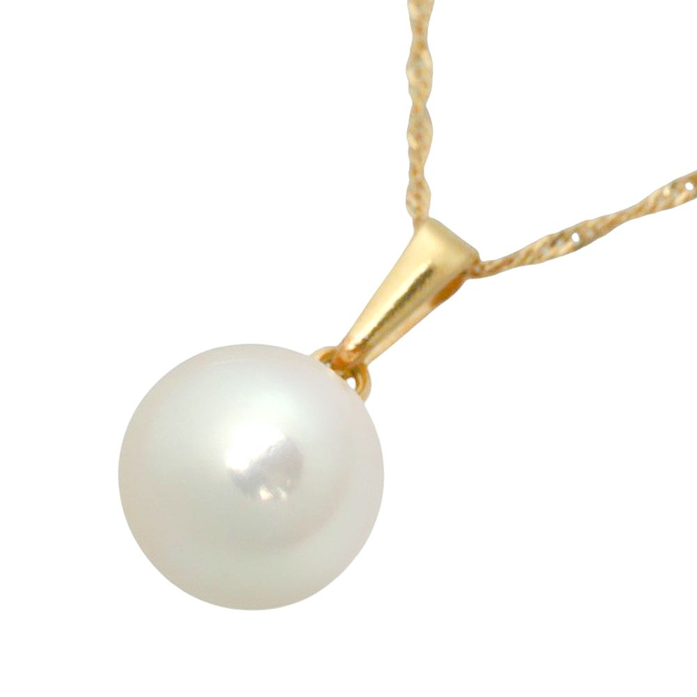 本物保証】 新品同様 ネックレス 約1.7g K18YG パール 約8.0ミリ 真珠
