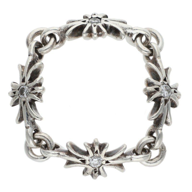 クロムハーツ RING TNY E CH PLS DIA タイニーECHプラス ダイヤ シルバーリング メンズ 13号