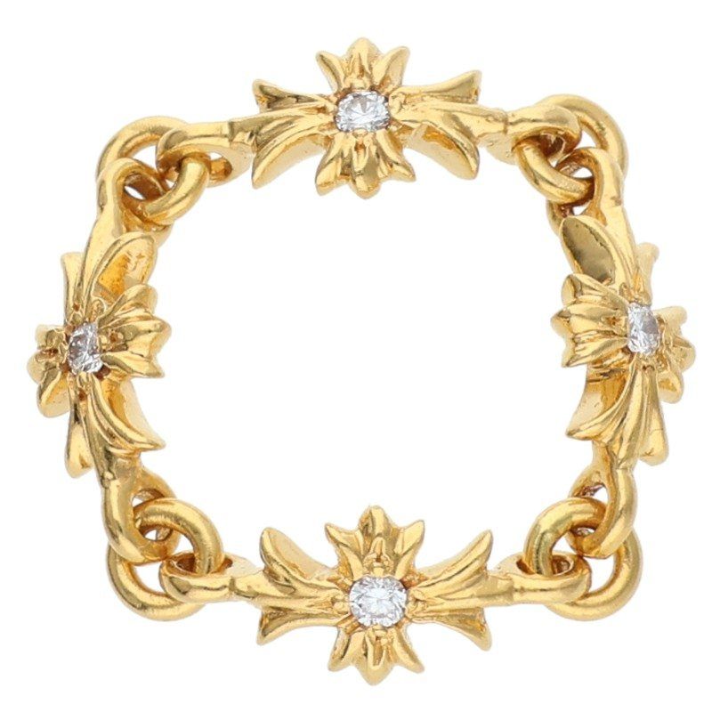 クロムハーツ 22 K RING TNY E CH PLS DIA タイニーECHプラス ダイヤ ゴールドリング メンズ 12号