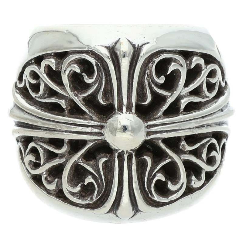 クロムハーツ CLASSIC OVAL クラシックオーバルクロス シルバーリング メンズ 21号