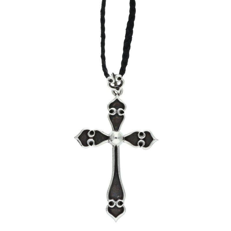 クロムハーツ SPADE CROSS BC スペードクロス Wボロチップ シルバーネックレス メンズ