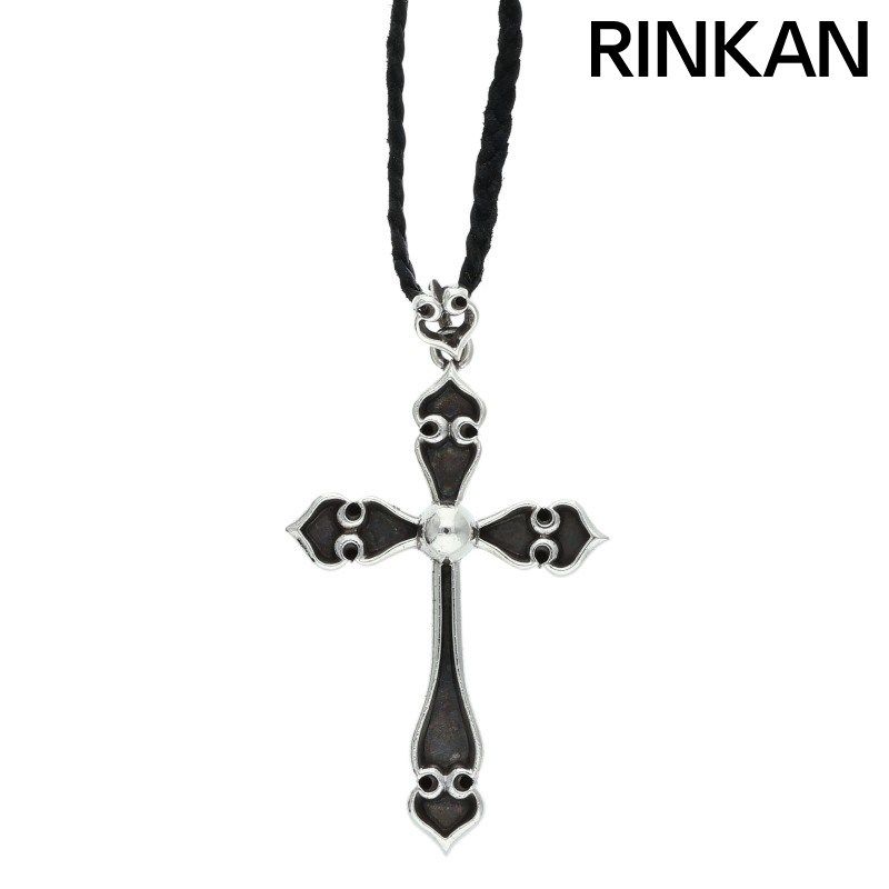 クロムハーツ SPADE CROSS BC スペードクロス Wボロチップ シルバーネックレス メンズ