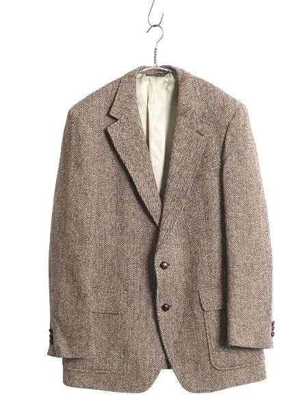 80s USA製 ハリスツイード テーラード ジャケット メンズ L 程