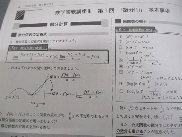 鉄緑会 高2 S1クラス 数III 数学基礎・発展/実戦講座III テキスト通年