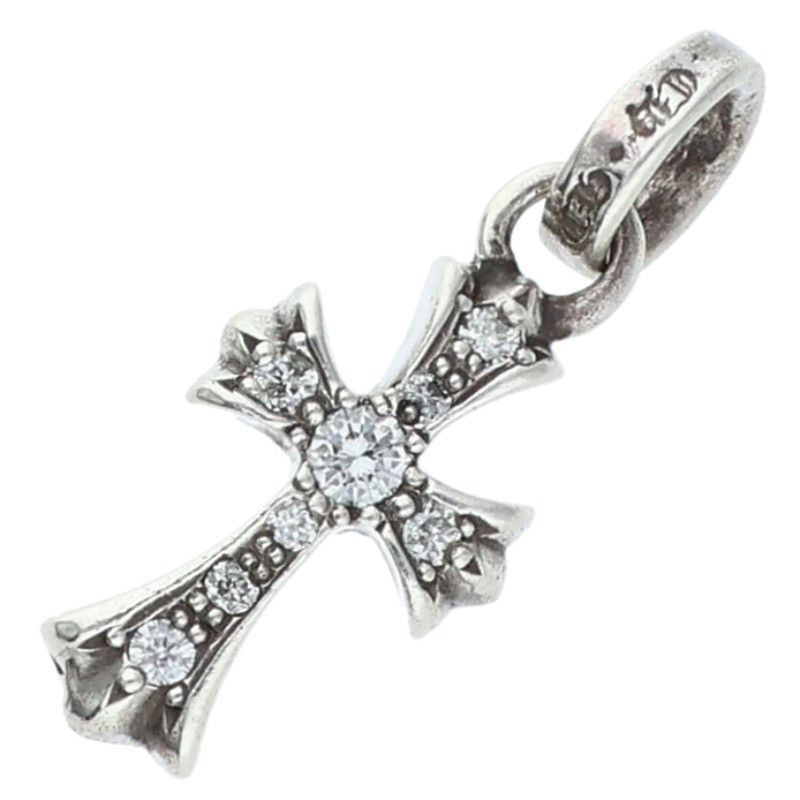 クロムハーツ CRS BBYFAT P DMND A ベイビーファット アフターPAVEダイヤ チャーム シルバーネックレストップ メンズ