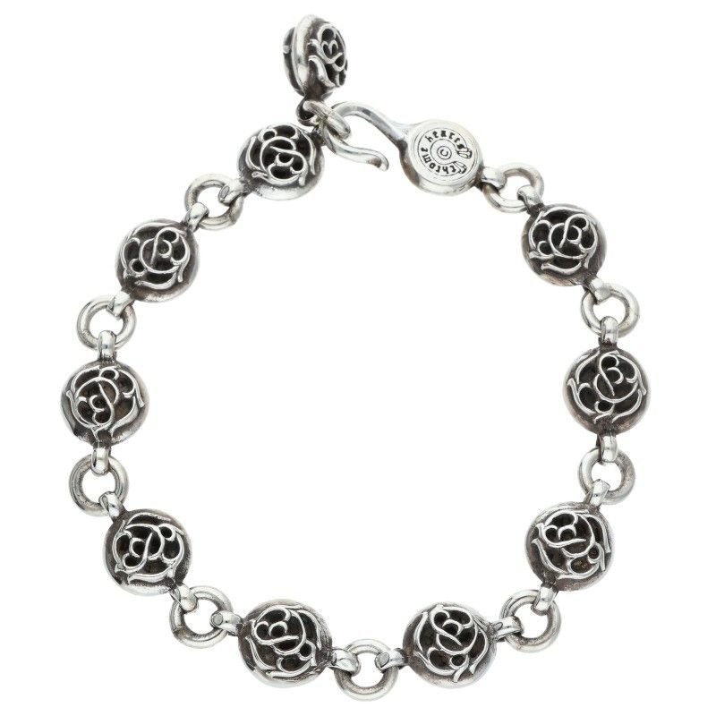 クロムハーツ 2 NO BALL 2フローラルボール シルバーブレスレット メンズ