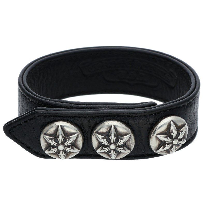 クロムハーツ 3BTN/2SNP/スター3ボタン2スナップ レザーブレスレット