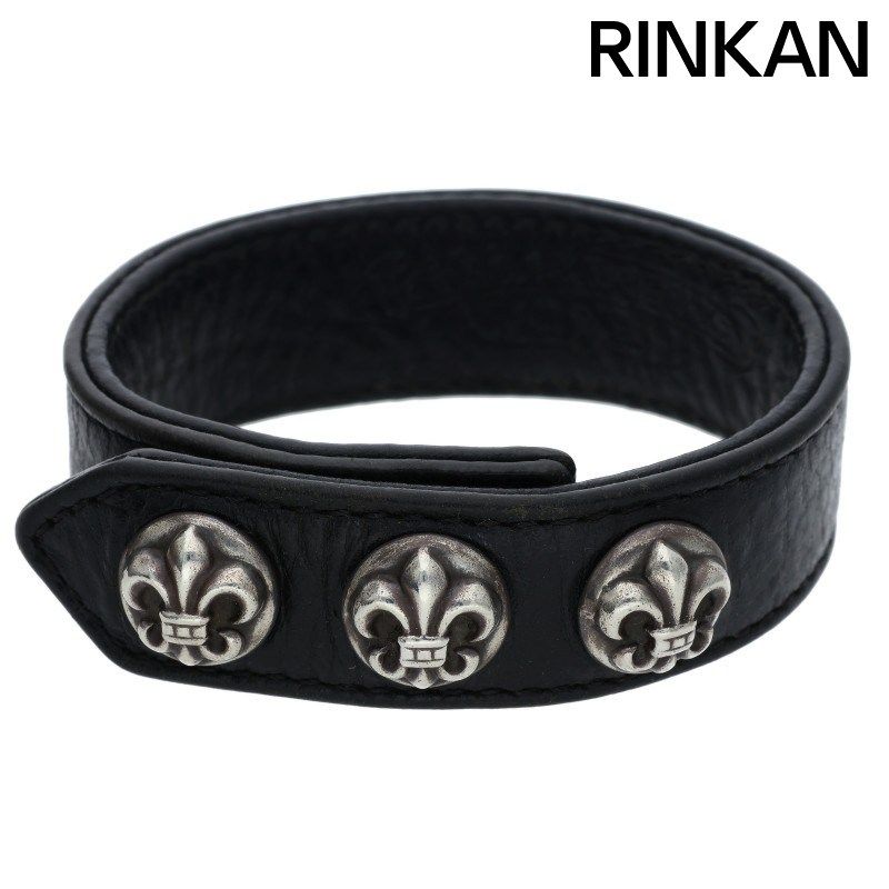 クロムハーツ 3BTN/2SNP/BSフレア3ボタン2スナップ レザーブレスレット