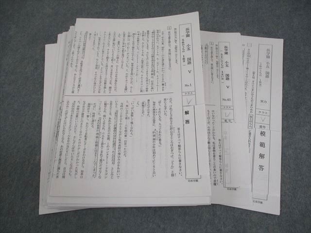 本 浜学園 小5 算数・理科 Vクラス No.21〜No.42