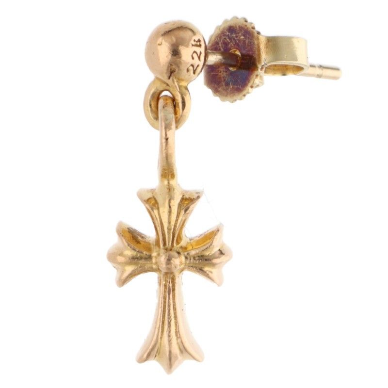 クロムハーツ 22 K DRP STCK CH CRS スタックCHクロスドロップ ゴールドピアス メンズ