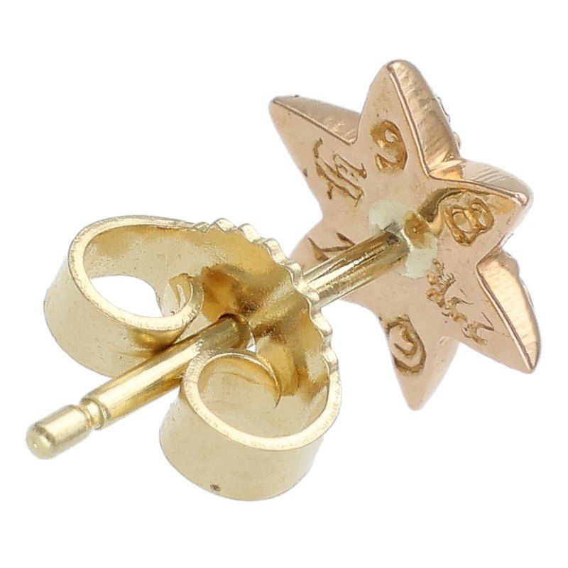 クロムハーツ 22K CO STAR/スタースタッド ゴールドピアス メンズ