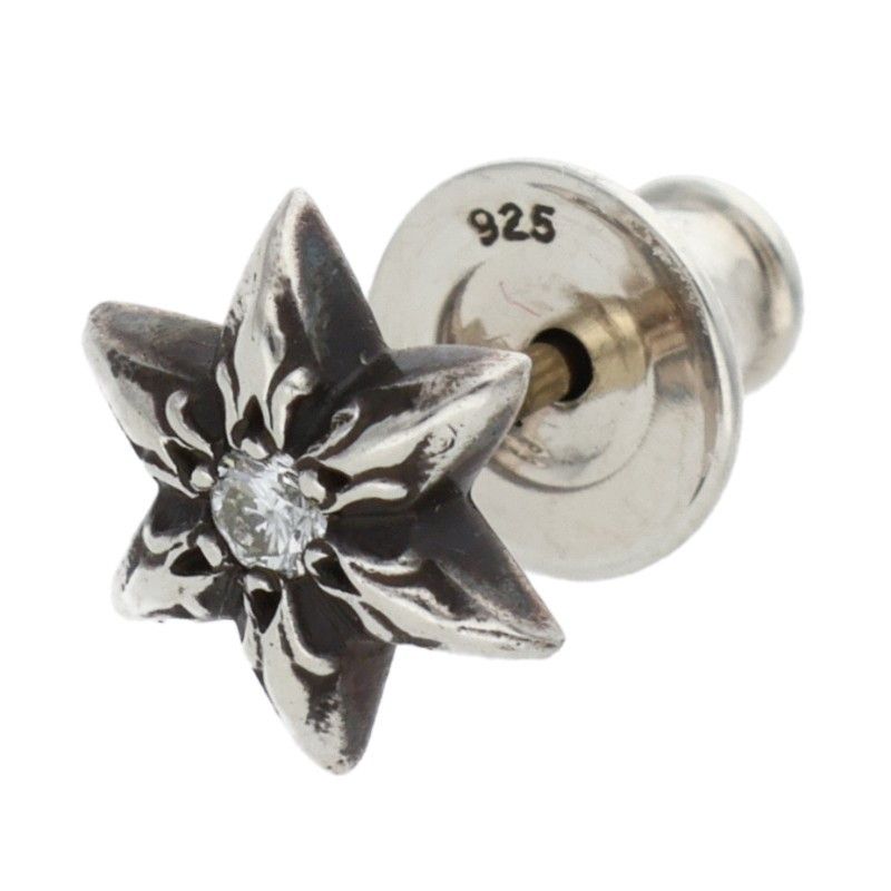 クロムハーツ CO STAR DMND スタースタッド 1ダイヤ シルバーピアス メンズ