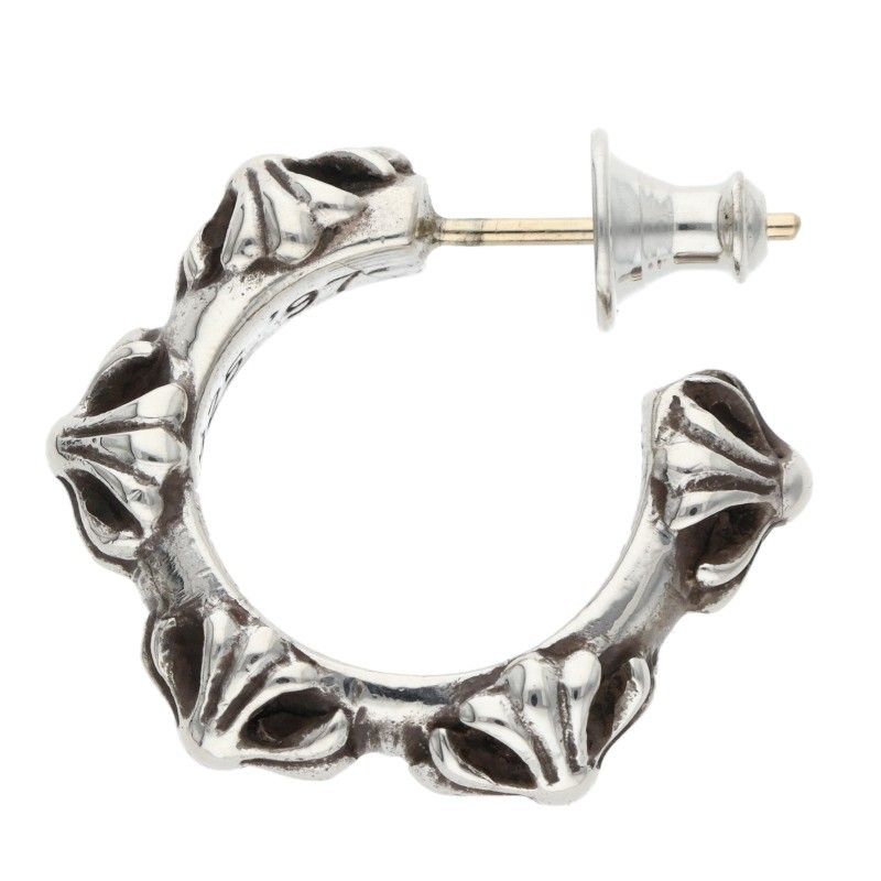 クロムハーツ HOOP CROSS SML/クロスバンドフープ シルバーピアス