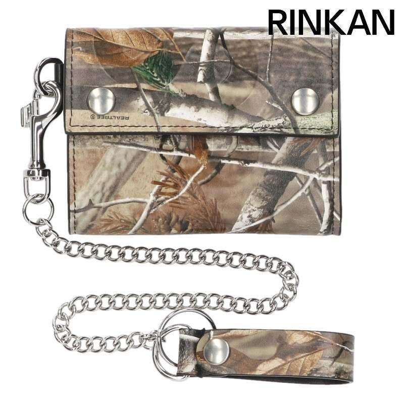 シュプリーム 25 AW Leather Chain Wallet Camo レザーチェーンカモウォレット財布 メンズ