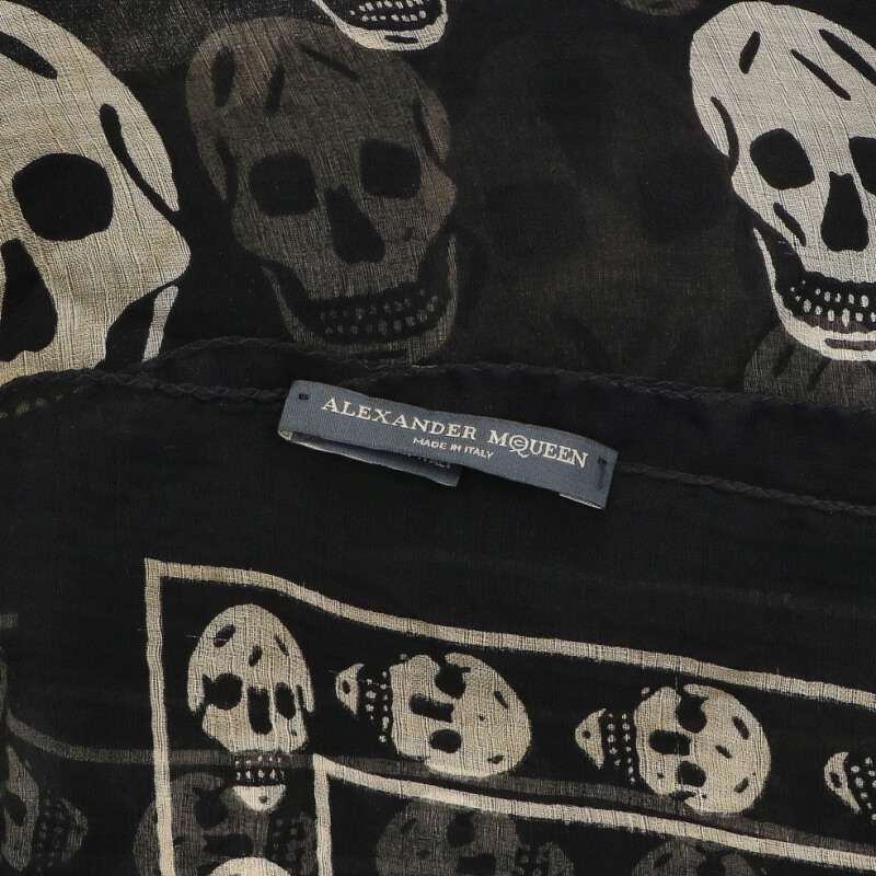 アレキサンダーマックイーン ドクロ柄シルクストール メンズ