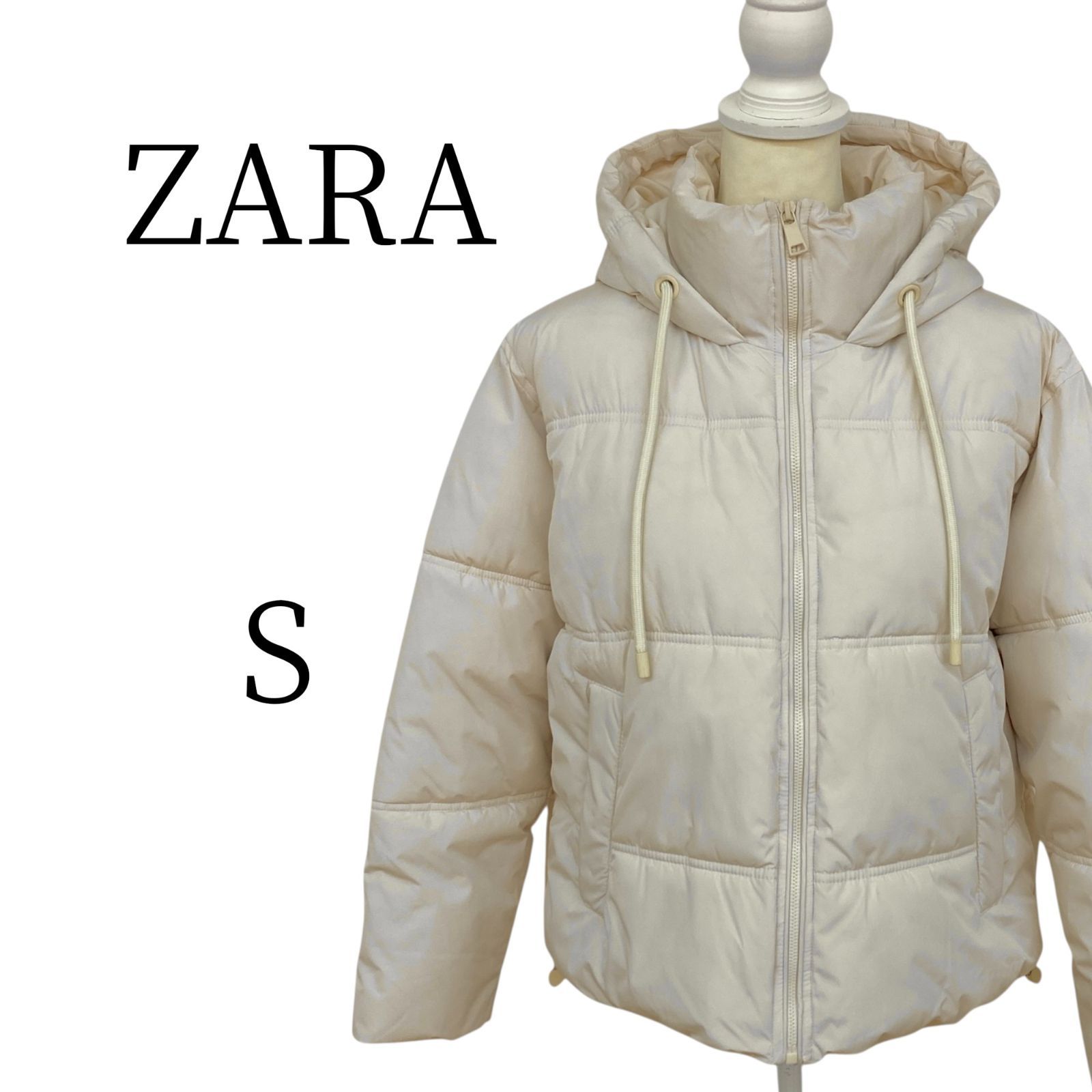 ZARA ザラ 白 ダウンジャケット S HMR090-29 - メルカリ