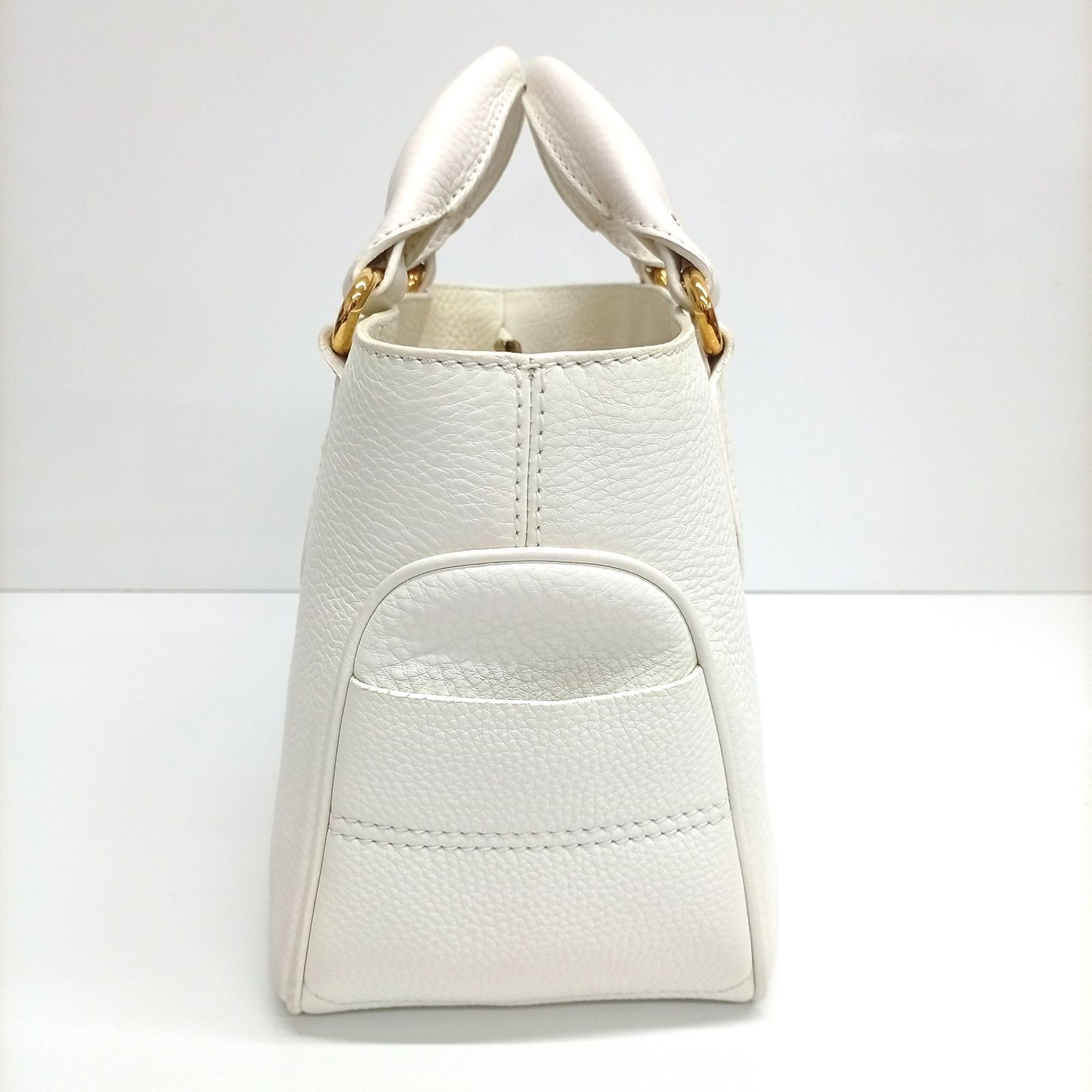 CELINE セリーヌ ブギー ハンドバッグ ホワイト レザー 【】JA-25535 
