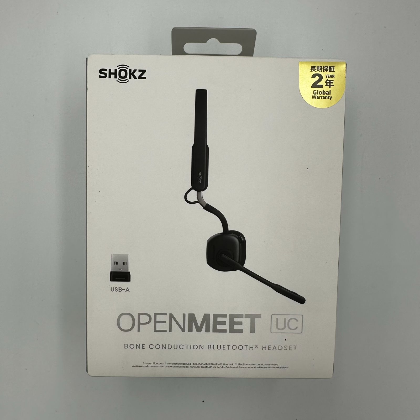 SHOKZ OPENMEET UC USB-Aモデル ブラック 骨伝導 Bluetooth ヘッドセット 外箱へこみあり