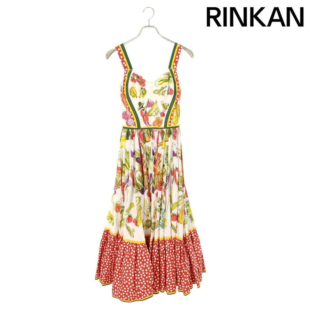 D＆G　ドルチェ＆ガッバーナ　アニマルプリント　ワンピース ドルチェアンドガッバーナ F6CPNT ベジタブルプリントワンピース