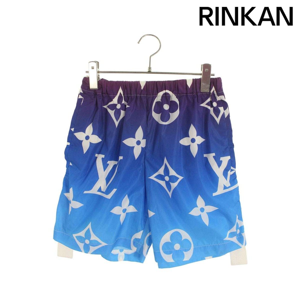 ルイヴィトン 21 AW RW 212 J EV 0 FLPA 08 モノグラム総柄ナイロンハーフパンツ レディース 34