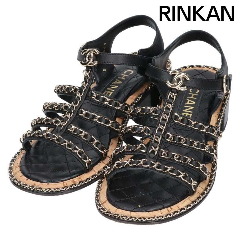 シャネル チェーンコルクソールサンダル レディース 36.5 - メルカリ