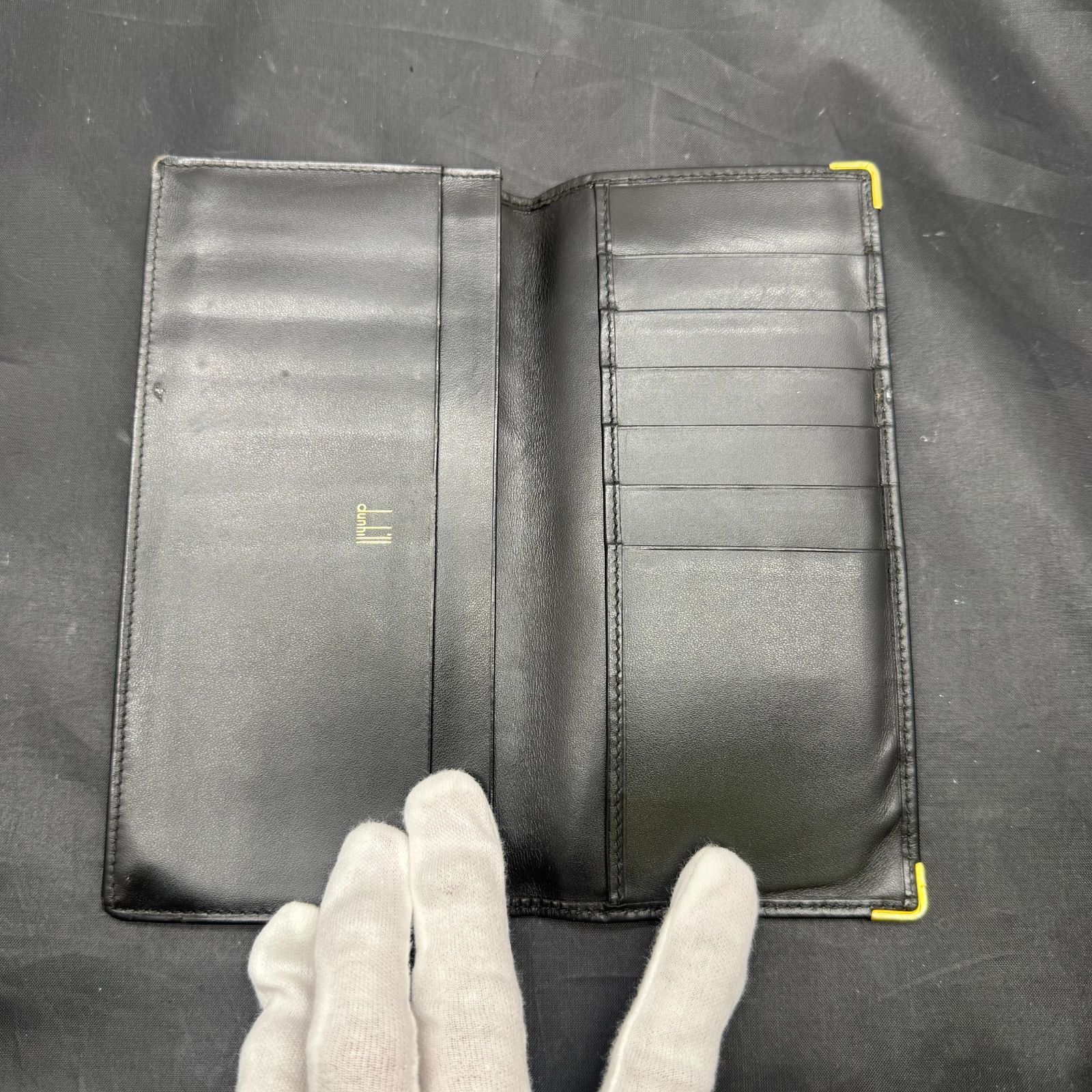 ダンヒル レザー 長札入れ 黒 B25113672 - メルカリ