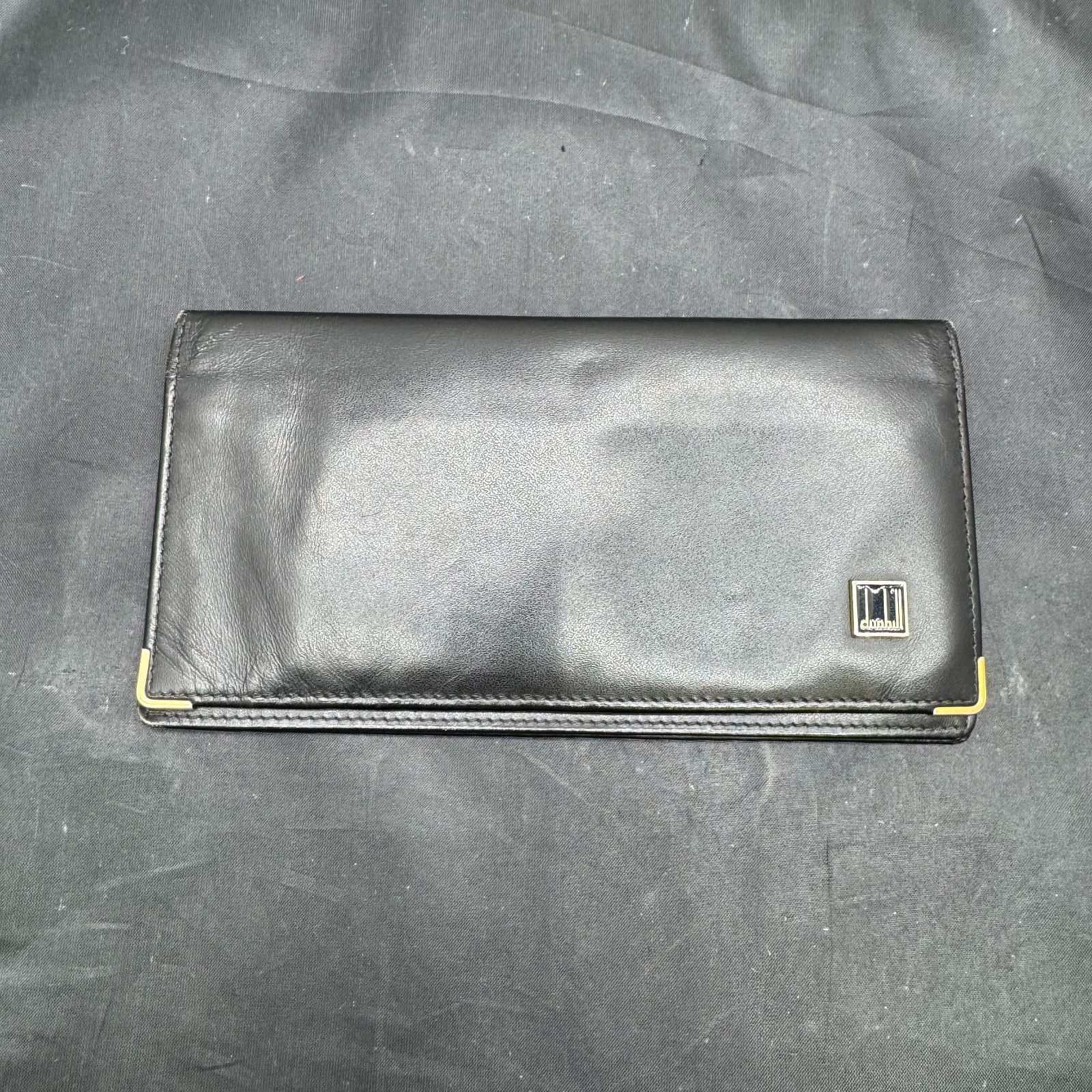 ダンヒル レザー 長札入れ 黒 B25113672 - メルカリ