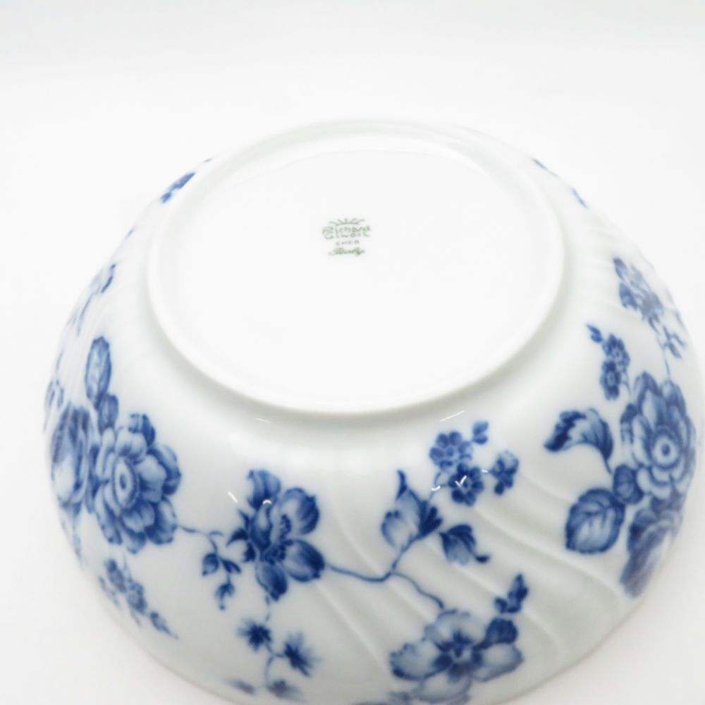 美品 Richard Ginori リチャードジノリ ローズブルー サラダボウル