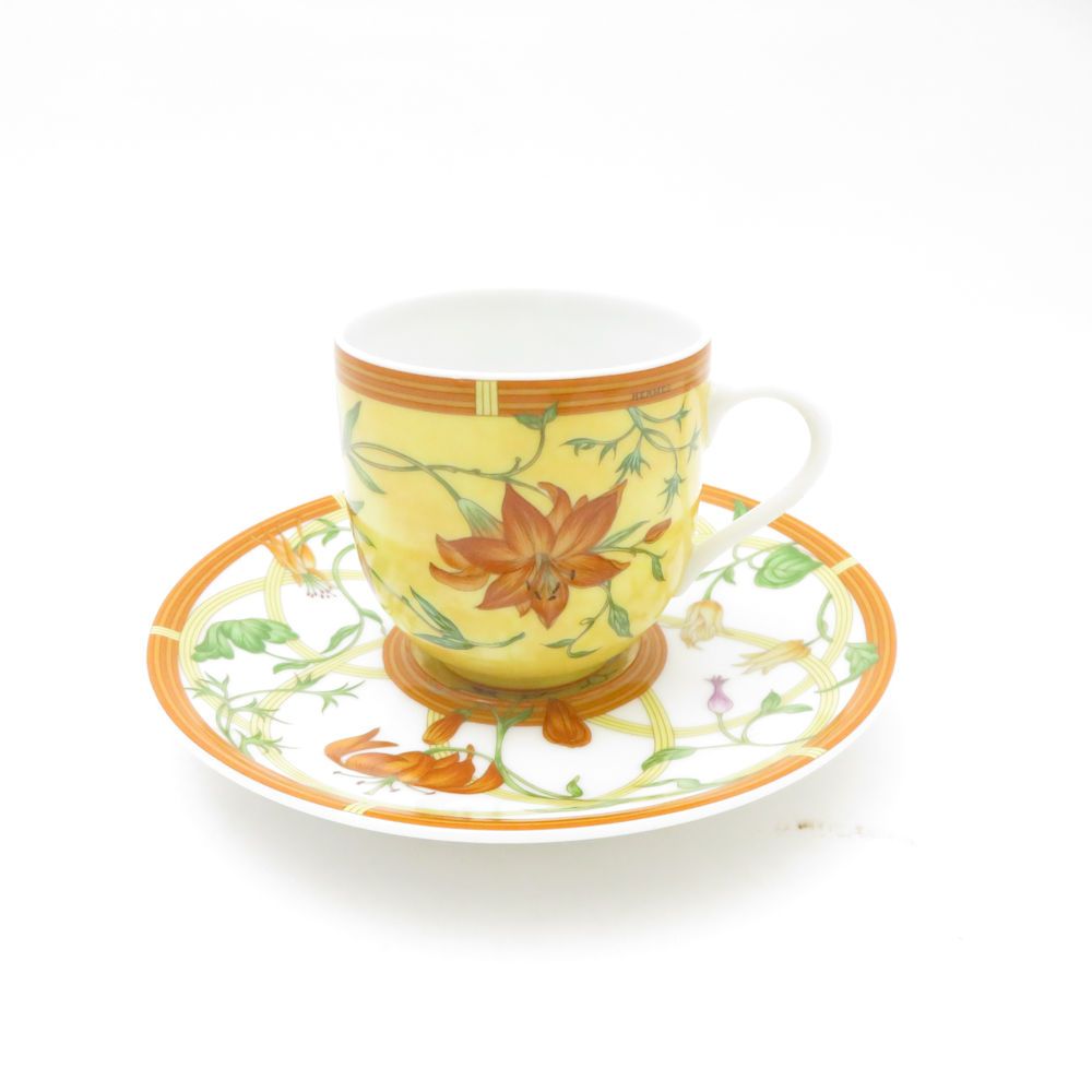 エルメスカップとソーサーシエスタイエロー５客アイランド１客　全部６客 HERMES エルメス カップ＆ソーサー 