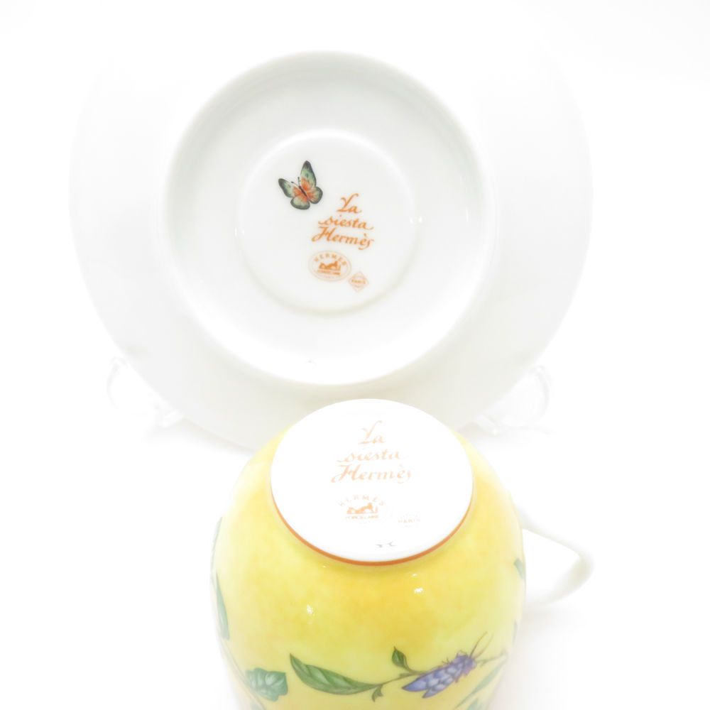 未使用 HERMES エルメス シエスタ デミタスカップ＆ソーサー フラワー
