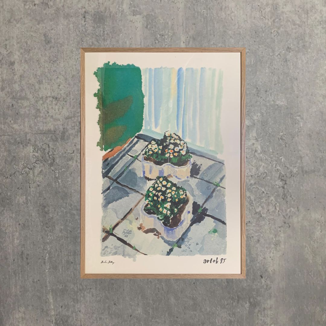 オーク材額装｜Artek 85周年 ポスター / フラワープランター モチーフ