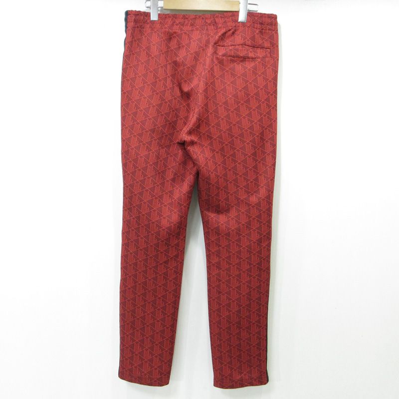 LACOSTE ラコステ モノグラムジャガードトラックパンツ 総柄ロゴワッペンパンツ ジャージ XH 1440 レッド サイズ M US 107