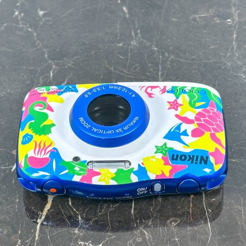 美品】Nikon COOLPIX W100 マリン 防水10m 耐衝撃 タフカメラ 1317万