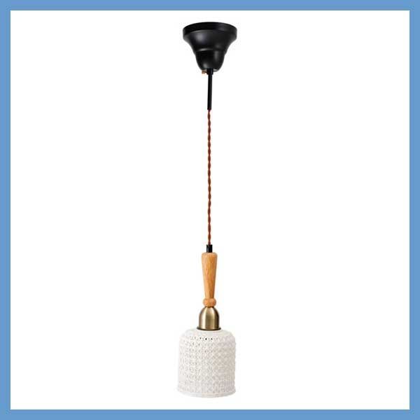 ペンダントライト 陶器製シェード W 13×D 13×H 32 cm コード長 約1 m シーリングプラグ No.753