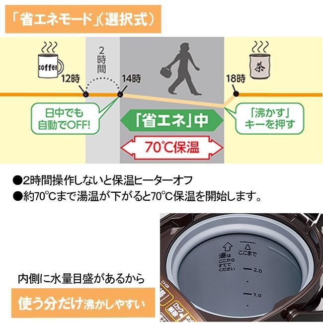 新品】ZOJIRUSHI 象印 マイコン沸とう VE電気まほうびん 2.2L CV-GB22