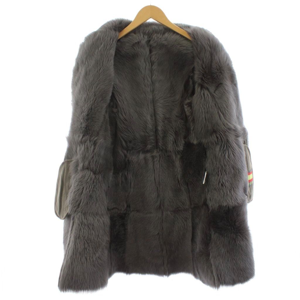 ノーブランド トスカーナ ムートンコート ロング ラムスキン スエード