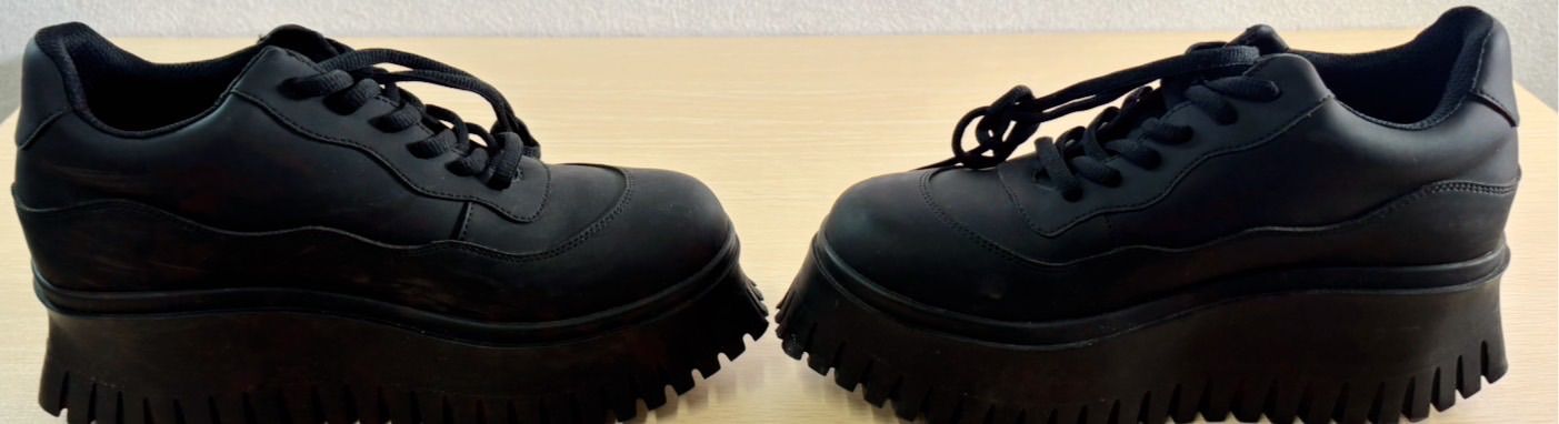 mikiosakabe ミキオサカベ 厚底 レースアップシューズ ブラック - メルカリ