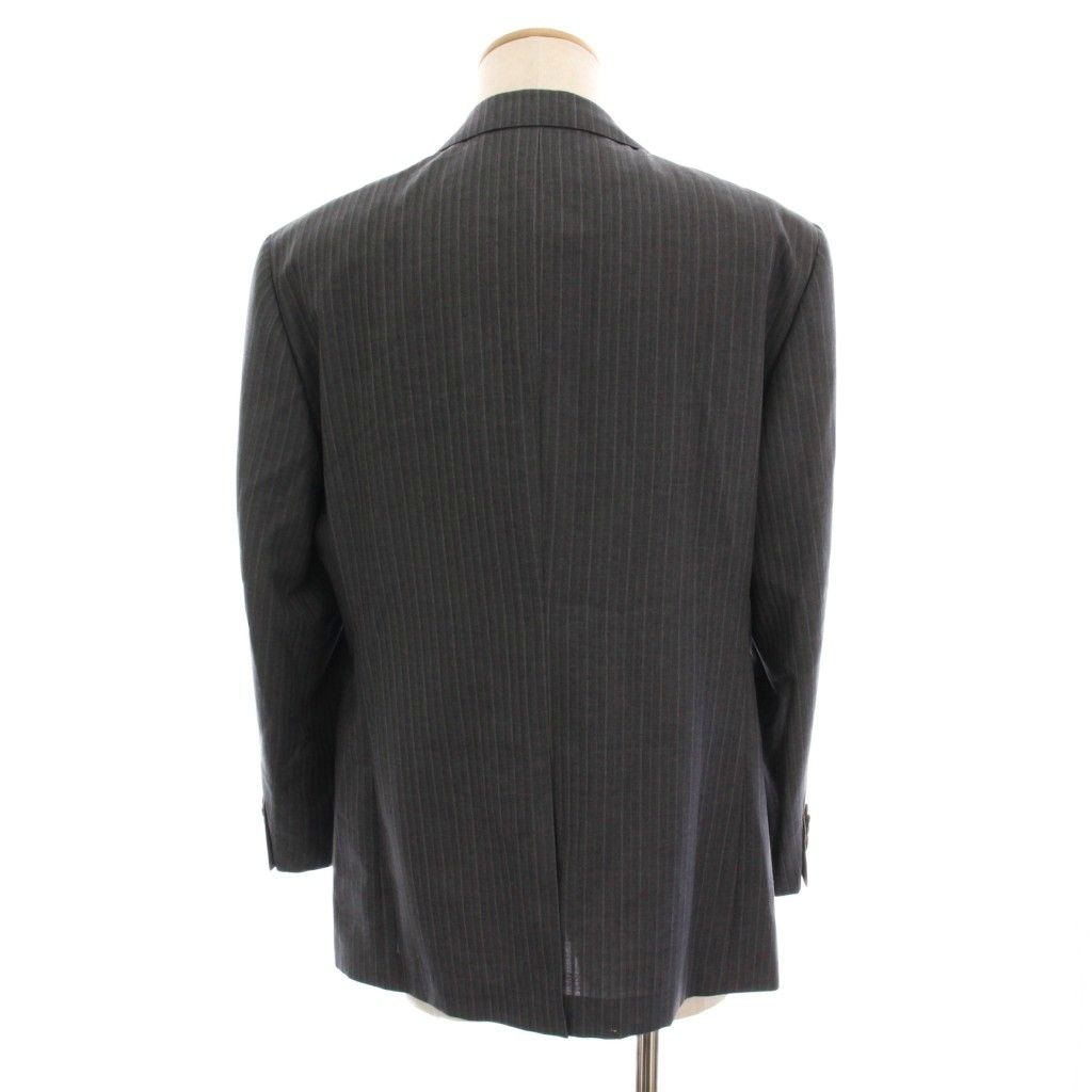 エルメネジルドゼニア Ermenegildo Zegna 三峰 ミツミネ シングルスーツ セットアップ 上下 ストライプ テーラードジャケット パンツ AB 5 グレー YM