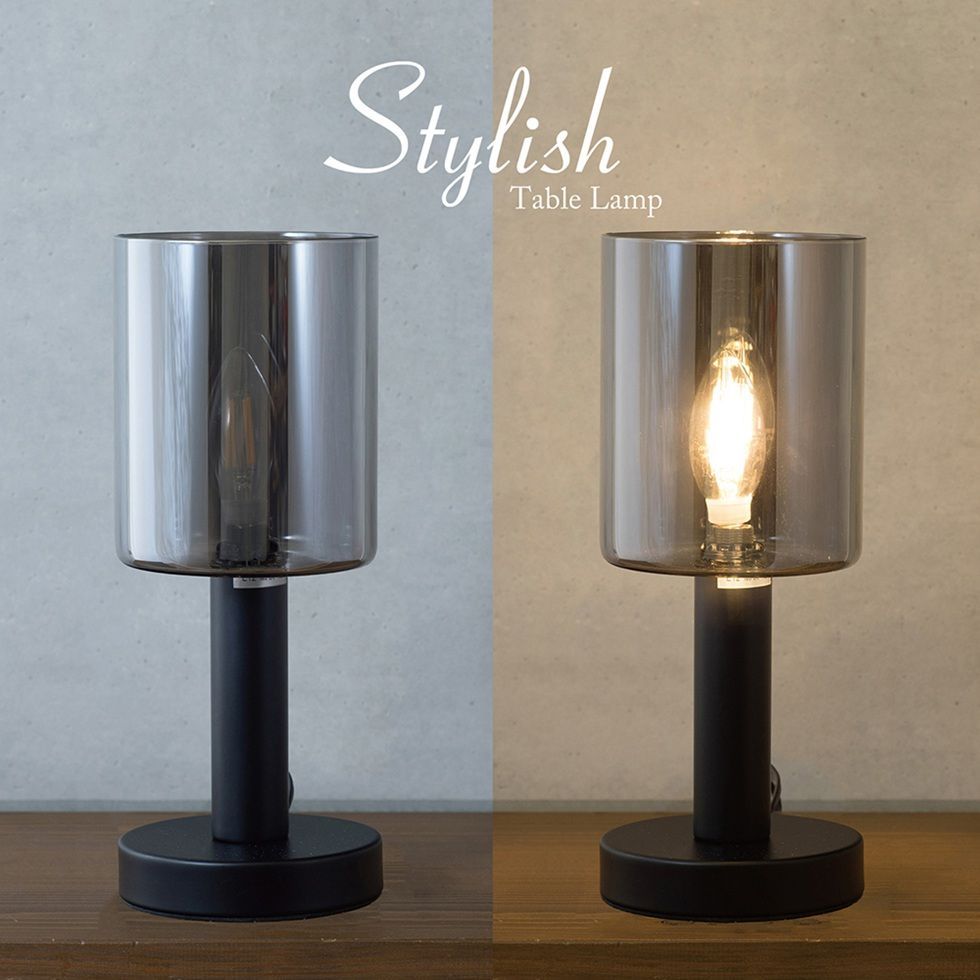 LED電球付き デスクライト スタイリッシュ テーブルランプ 1灯 ガラス 照明 2703