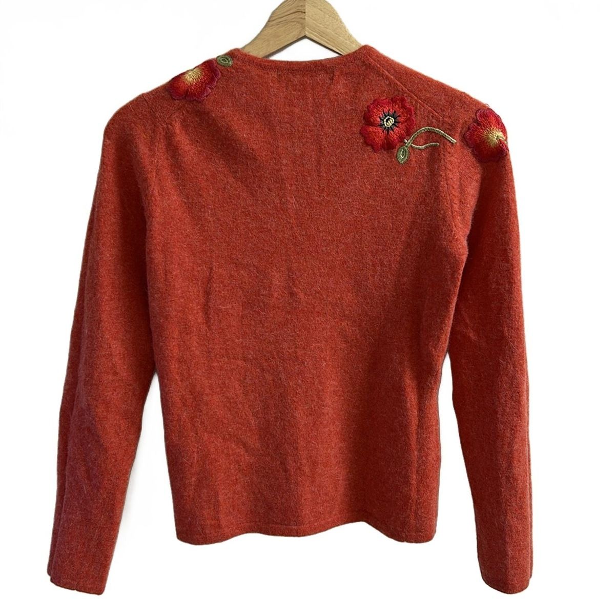 ケイタマルヤマ カーディガン 刺繍 フラワー 花 赤 ケイタマルヤマ