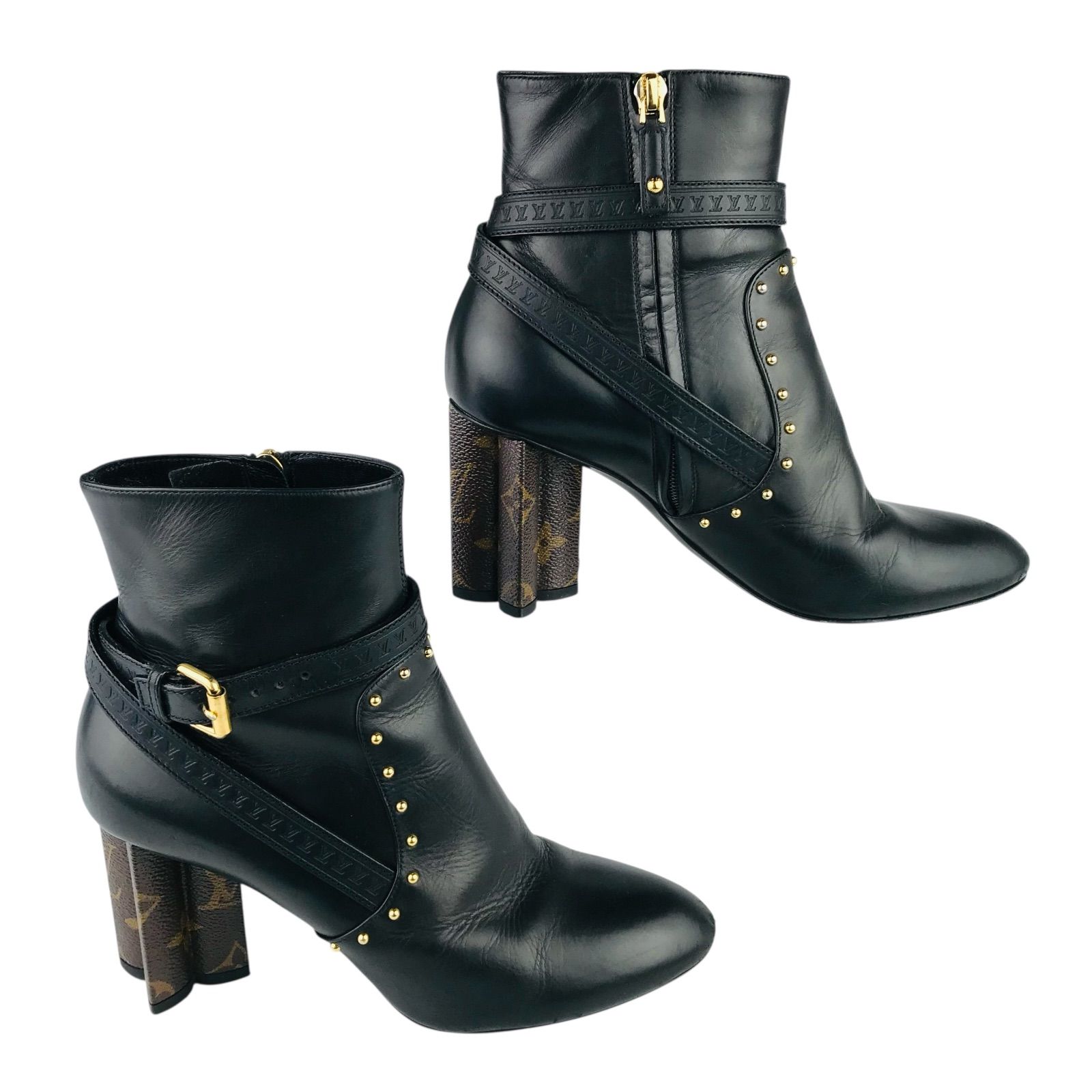 ルイヴィトン レザー ショートブーツ 黒 37 LV ベルト コードバン 革靴 楽天市場】【靴】LOUIS VUITTON ルイ ヴィトン ショートブーツ