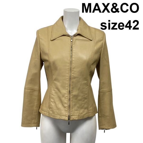 ◇ マックスアンドコー MAX&CO レザージャケット 長袖 ジップアップ