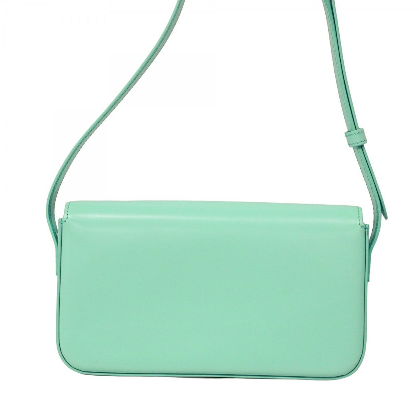 【CELINE】ショルダーバッグ　トリオ　レザー　グリーン　ロゴ刻印. CELINE】ショルダーバッグ トリオ レザー グリーン ロゴ刻印 - メルカリ