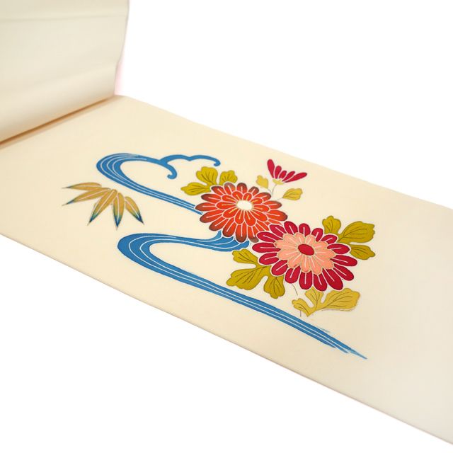 中古】 名古屋帯 正絹 リサイクル 五泉 塩瀬 染め帯 染帯 九寸 手染め